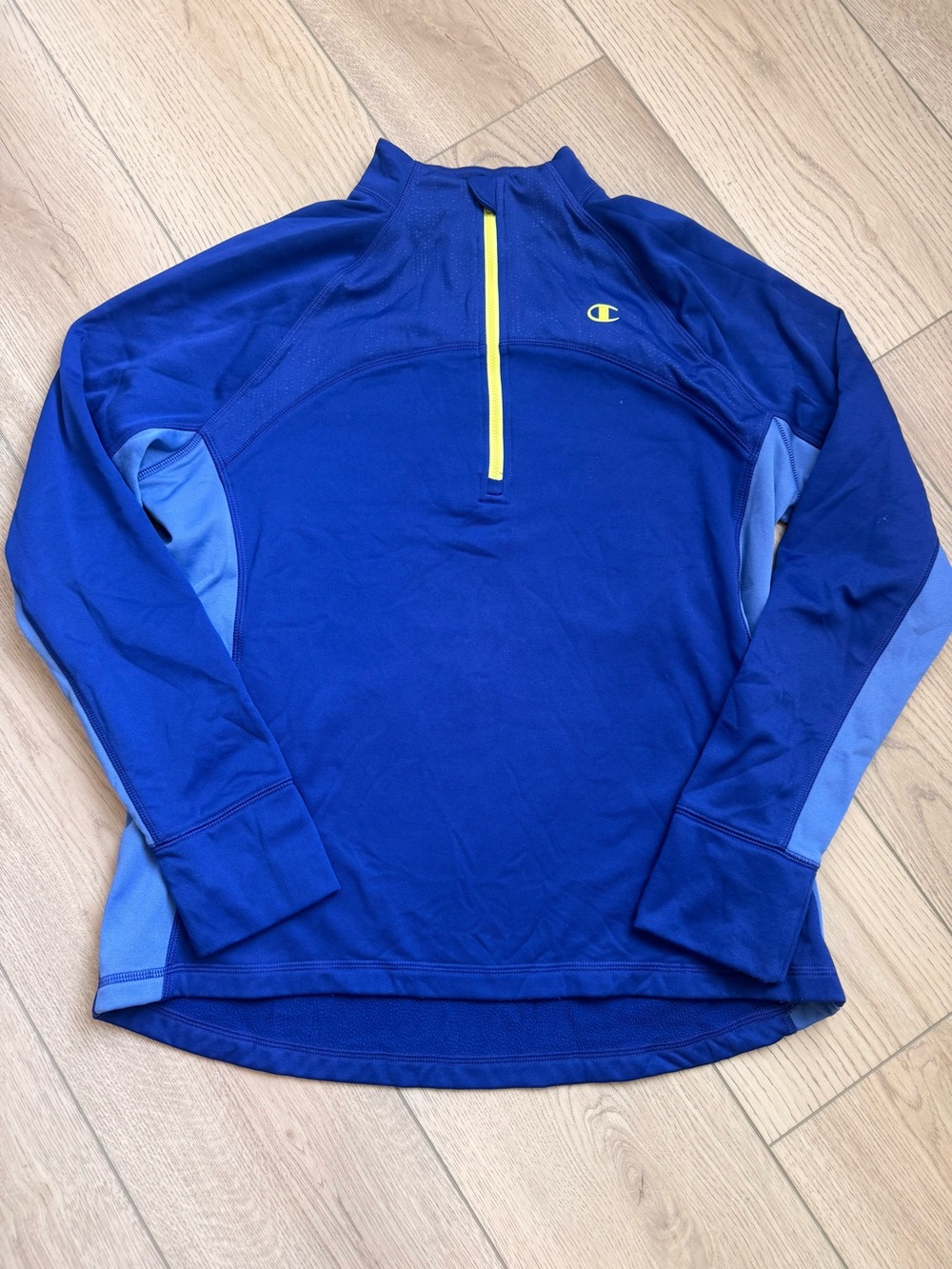 Champion Purple Quarter-Zip Double Dry Sweatshirt with Bright Yellow Accents